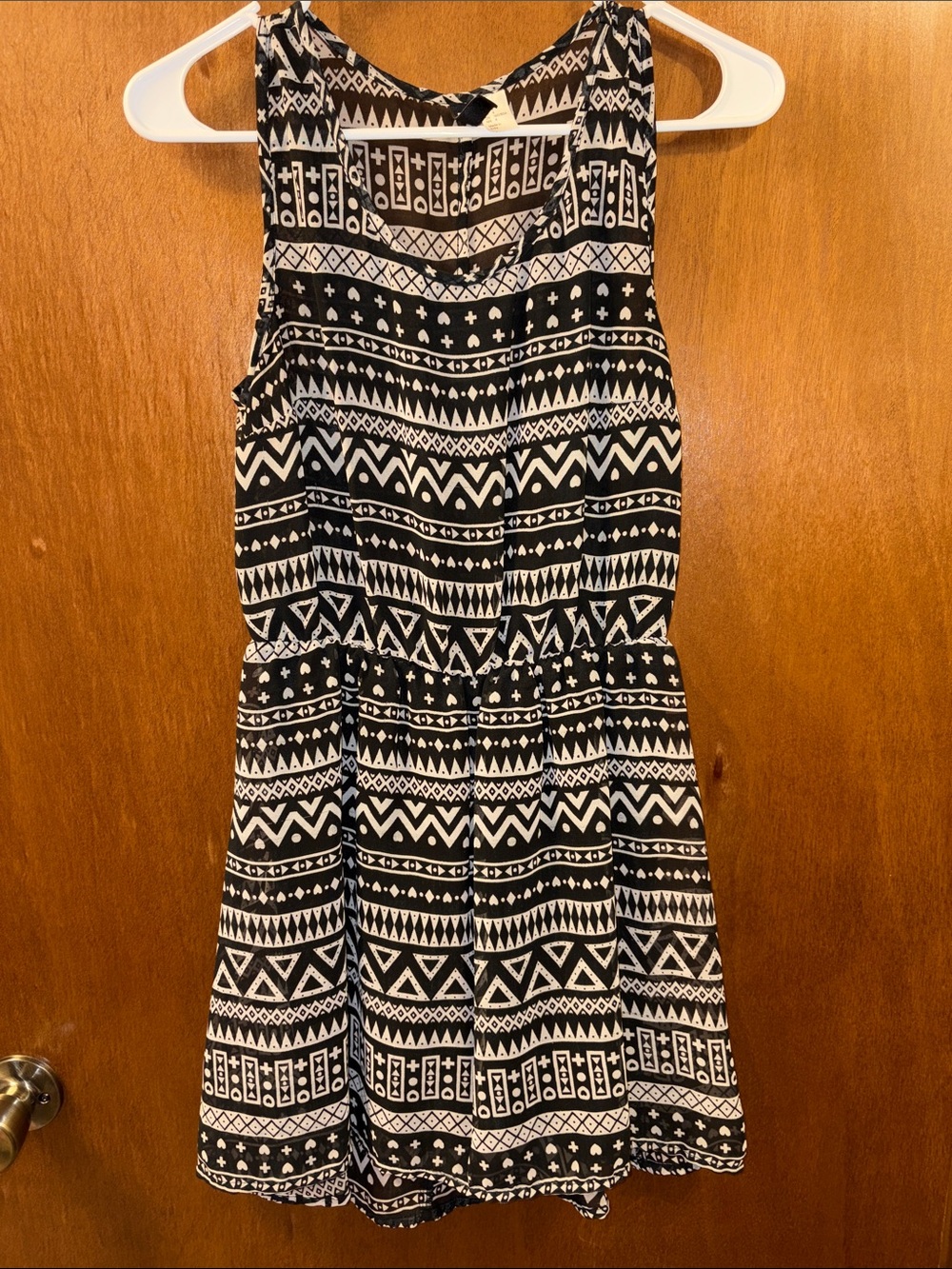 Divided by H&M Black and White Patterned Sleeveless Dress